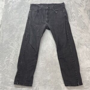 Levi's 505 Jeans Mens 33x30 (34x27) Dark Gray Denim Casual Mid-Rise Straight Leg